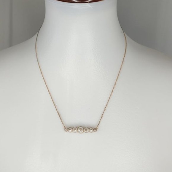 All Saints Necklace Dana Pearl Bar Necklace Gold - Picture 7 of 14